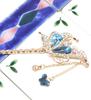 Miaomyoa Single Hair Ornament for Kimono and Traditional Japanese Antique Exotic Flower Pink Gold Hairpin, Clothing, Metal, Motif, Butterfly, (Blue)