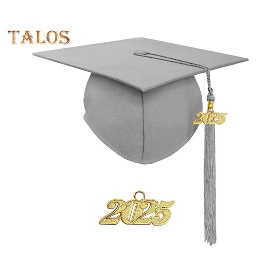 

Выпускной колпак 2025 года с кисточкой, шляпа бакалавра с регулируемым размером, эластичная лента, аксессуар для выпускного платья, церемония вручения диплома магистра Kid серый