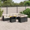 VidaXL Garden Lounge Set with Cushions 10 Pcs, Patio Sofas, Patio Furniture Set, Outdoor Furniture, Black 3271007