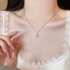 Stylish and Simple Water Drop Zircon Titanium Steel Necklace Light Luxury Design High-end Collarbone Chain Exquisite Accessories