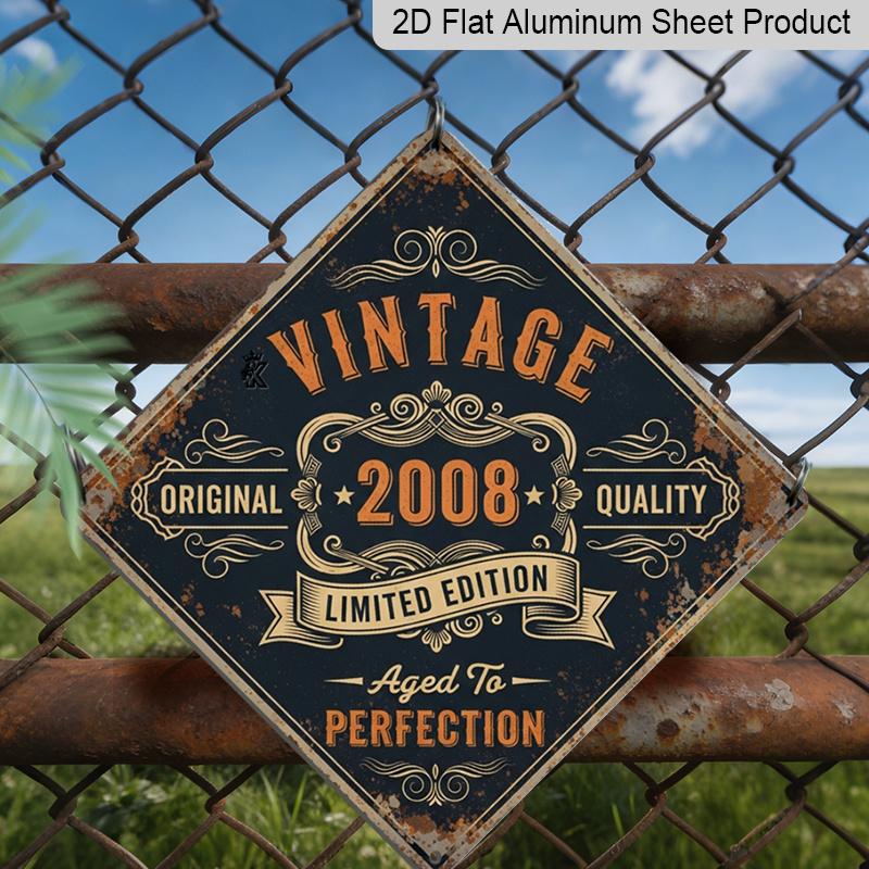

2D Flat 1pc, Aluminium Decorative Plaque, Retro 2008 Limited Edition Design, Vintage Home Decor, Industrial Style Sign, Anniversary Gift, Present for 20*20cm