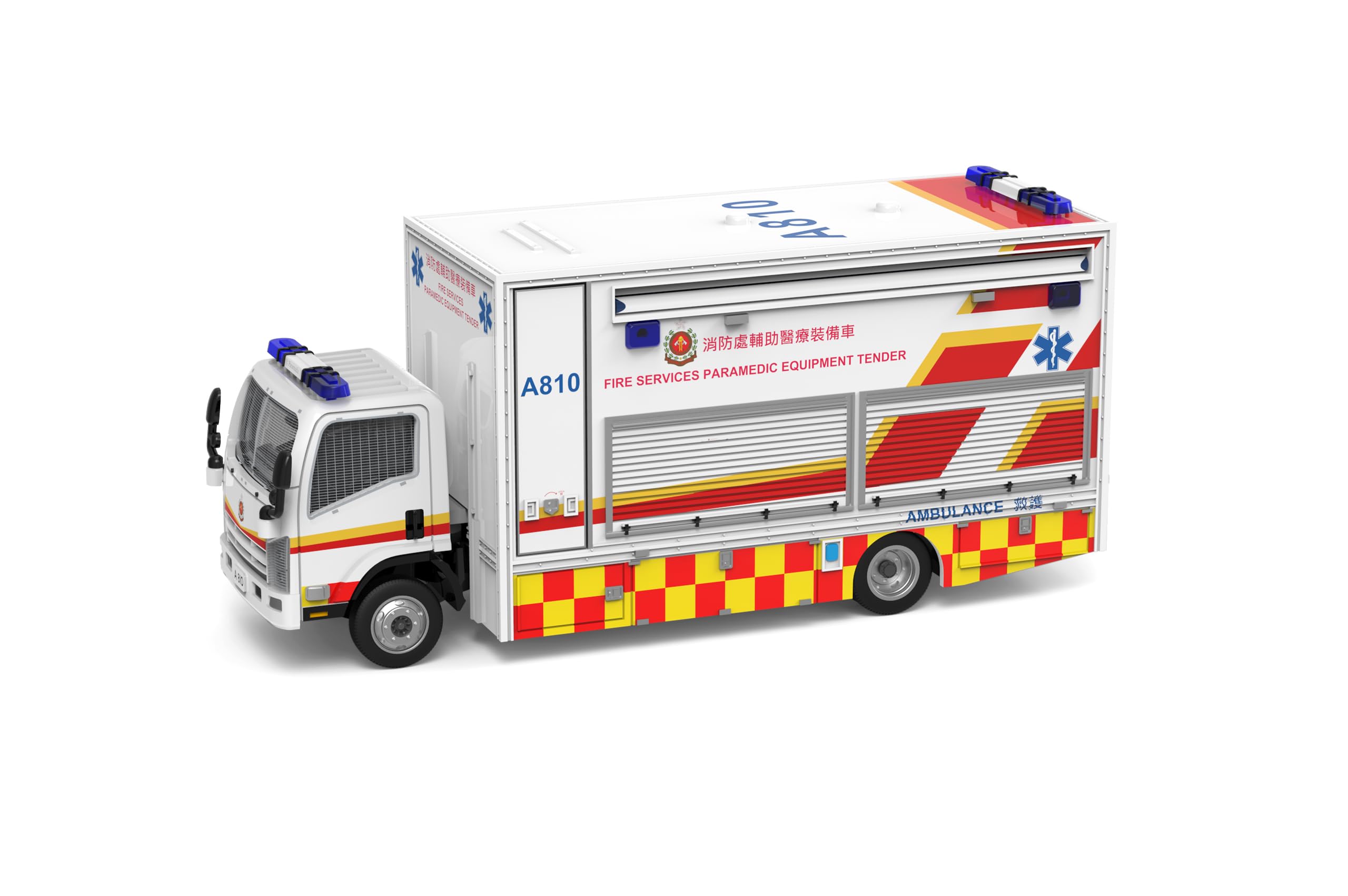 

Tiny City 1/76 Isuzu No.73 N Series Hong Kong Fire Department Emergency Medical Vehicle (PET) (with mesh window shields) (A810)