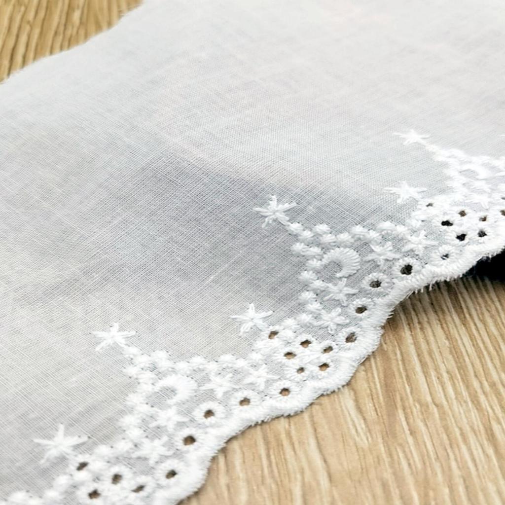 3Meters/lot 11cm Wide Beige Cotton Fabric Embroidered Stars/moon Lace Handmade DIY Clothing Fabric Lace Accessories
