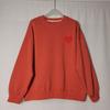 Pure Cotton Washed Terry round Neck Pullover Long sleeve Hoodie Women Loose Casual Love Embroidery Lazy off Season Clearance