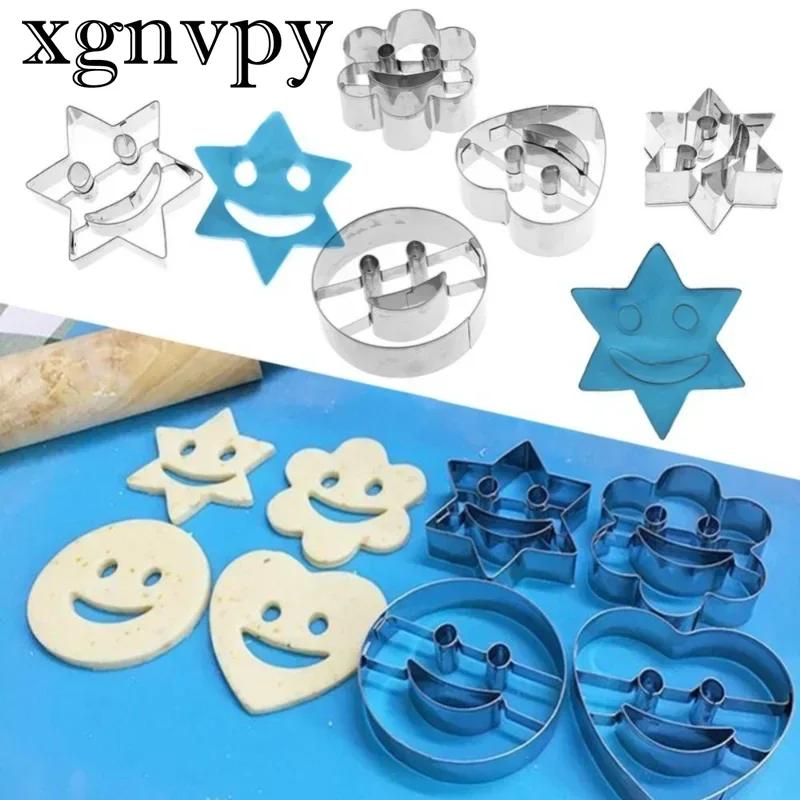 xgnvpy 4Pcs Smile Face Steel Baking Mold Biscuit Cutter Cake Tool Kitchen Accessories Baking Supplies