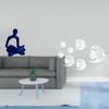 Abstract Thinker Figurine Sculpture with Acrylic Mirror Fish Wall Decals Versatile Art Collection