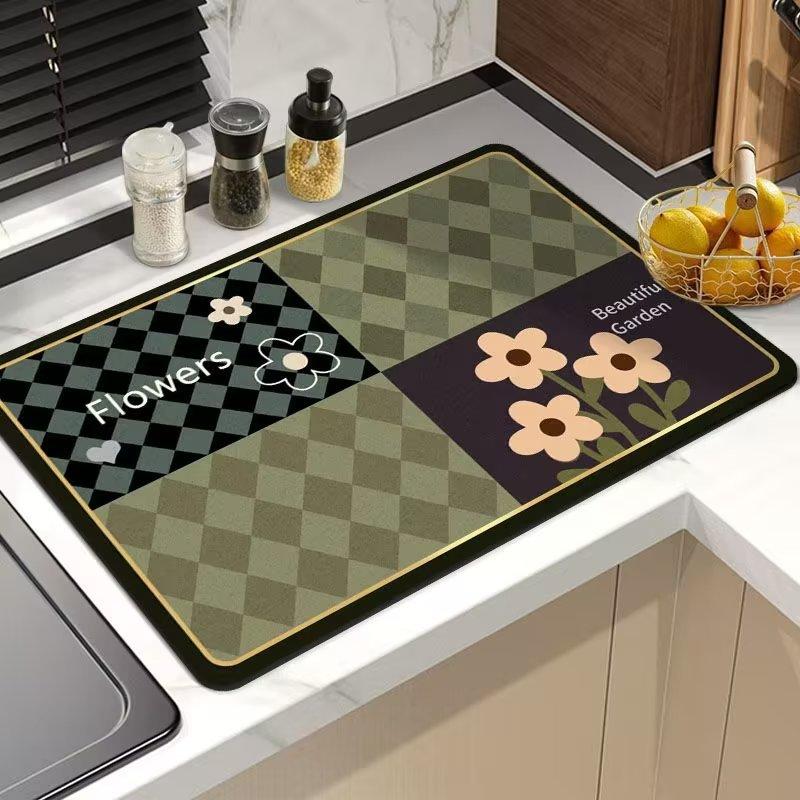 Super Absorbent Tableware Dish Drying Mats Desk Drain Pad Heat Resistant Counter Top Mat Non-slip Draining Placemat Kitchen