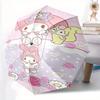 Squirrel and My Melody Cartoon Umbrella, Portable 3-Fold Compact Umbrella, Suitable for Camping, Hiking and Travel, Ideal Easter Birthday Gift for Fam