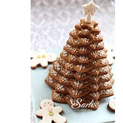 Set von 6 Weihnachtsbaum-Ausstechern, Große Sternform, Weihnachtsbaum