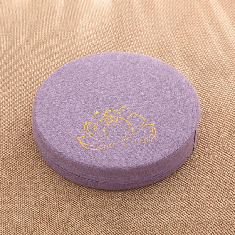 Thick Washable Japanese Zen Meditation Cushion - Round Tatami Linen Seat for Home and Balcony