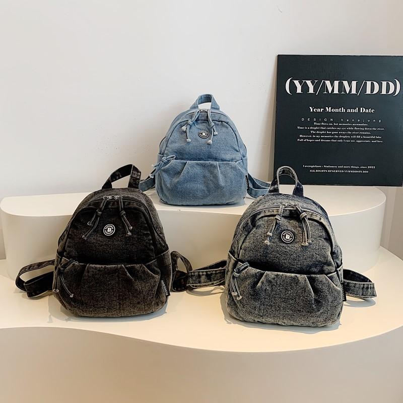 Denim Water-Repellent Backpack Women Travel Backpack