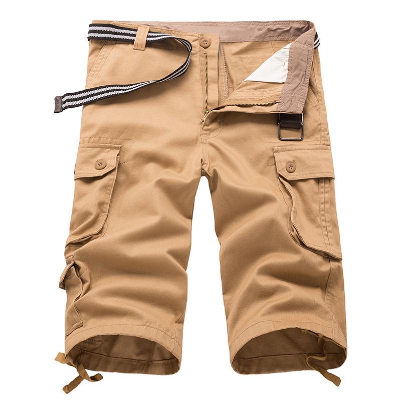 Summer Men s Seven Division of Labor Pants Loose Large Size Cotton Five Points Shorts Men Multi Pocket 7 Points Pants 28