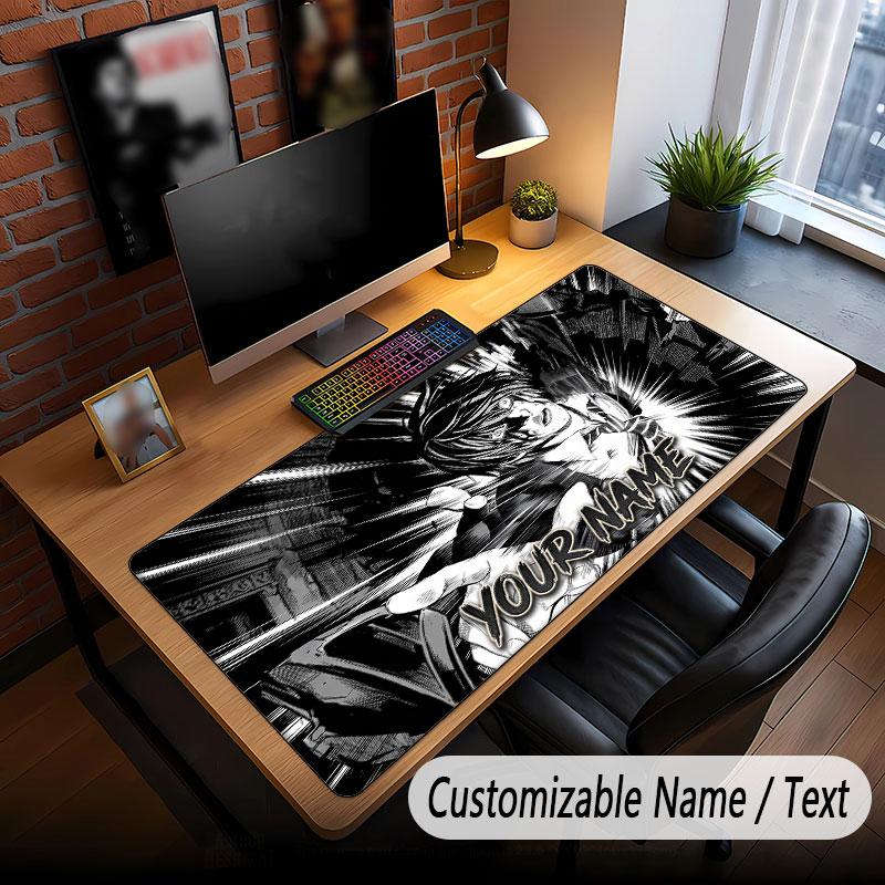 Custom Name Extended Mouse Pad,Death Note Gaming Desk Mat For Home Office Desktop Decor