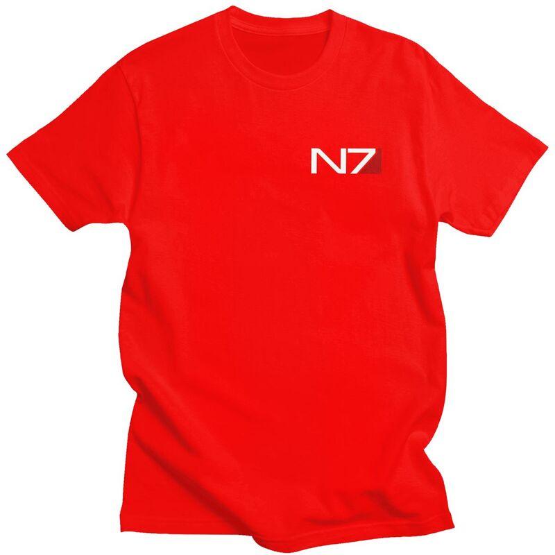 Custom Video Game Mass Effect N7 Tshirt for Men Short Sleeves Leisure T Shirt Tshirt 100 Cotton Tees Gift