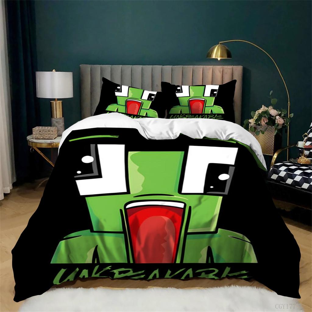 Game Duvet Cover Set Unspeak_able Comforter Set Ultra Cozy Lightweight Quilt Cover 3 Pieces All Season Bedding Set