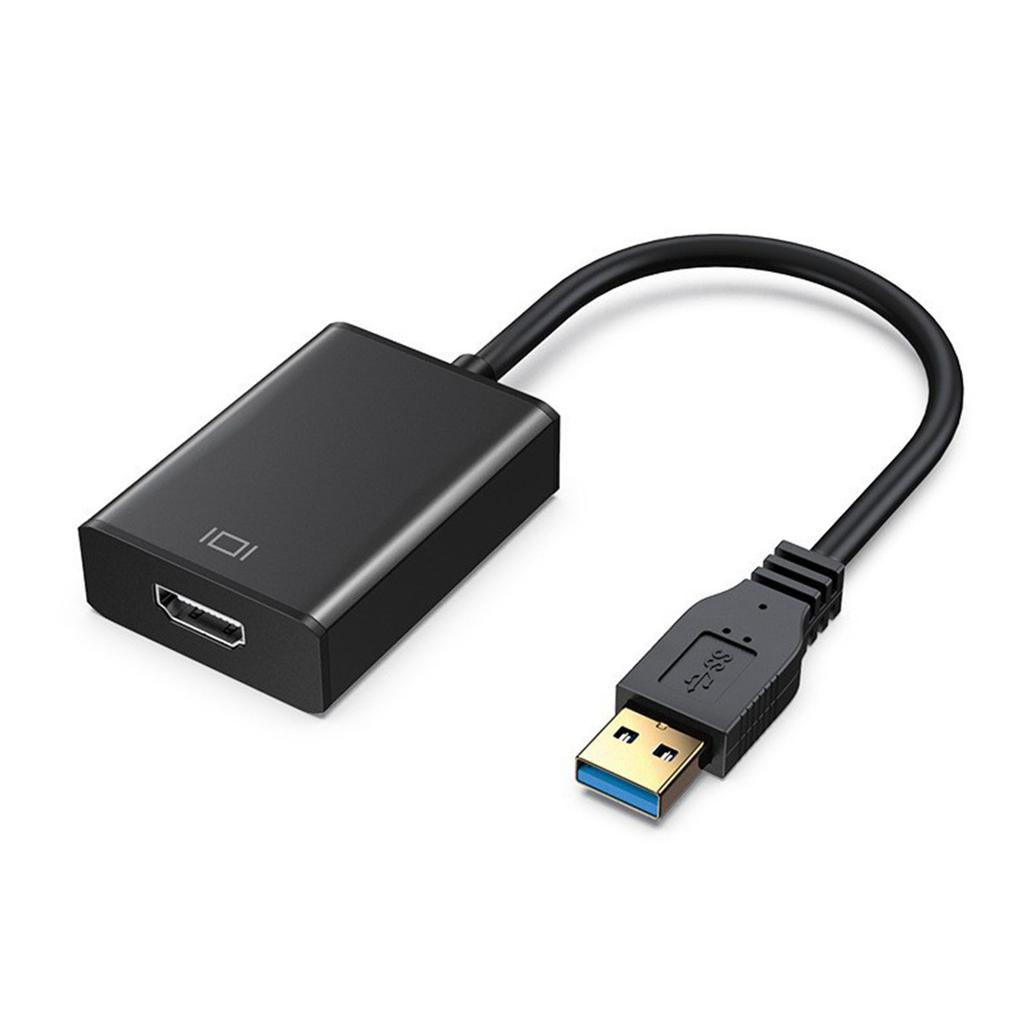 USB3.0 to HD Multimedia Interface Adapter 5Gbps 1920x1080 Resolution HD Computer Adapter for PC Monitors Black