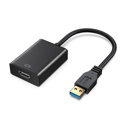 USB3.0 To HD Multimedia Interface Adapter 5Gbps 1920x1080 Resolution HD Computer Adapter for PC Monitors Black