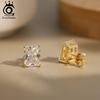 ORSA JEWELS D Color Radiant Cut Moissanite Diamand Exquisite 925 Silver Stud Earrings for Women Shiny Earrings Jewelry SMOE06
