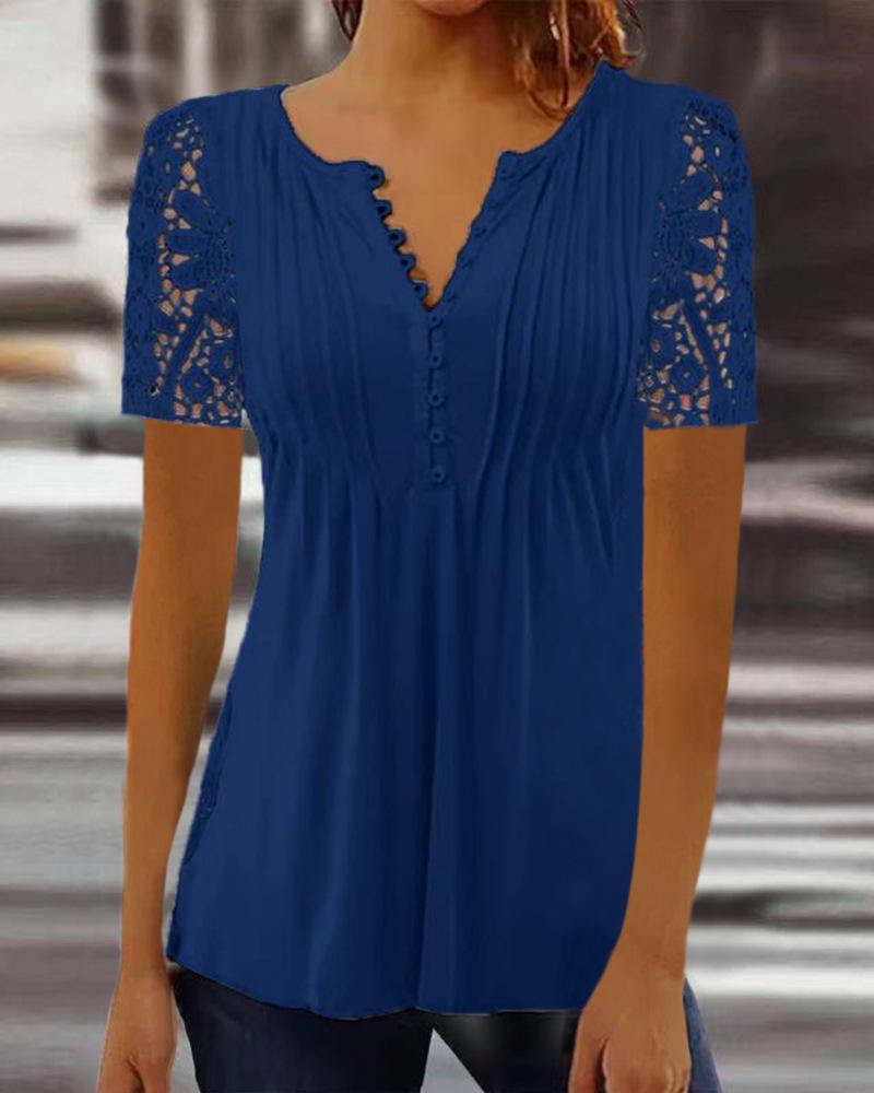 2023 Spring Women's Lace Long Sleeve T-shirt - European and American Fashion