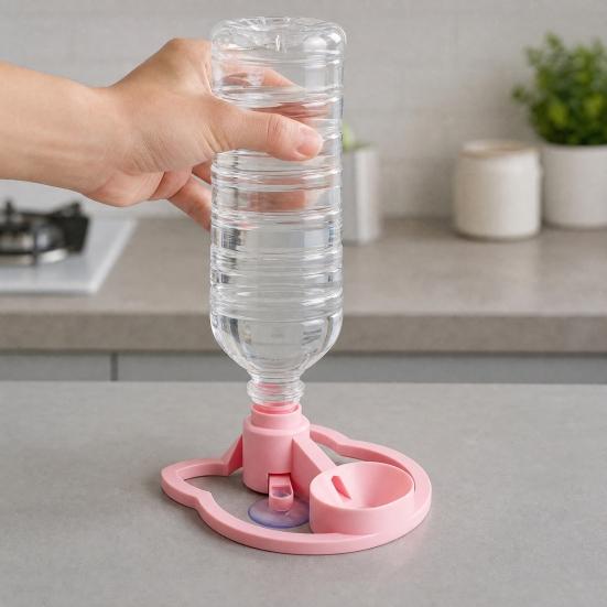 Yousheng Automatic Cat Water Dispenser, Cat Water Feeder Stand Fits Standard Bottles, Filter-free Pet Drinking Station for Indoor Kitten
