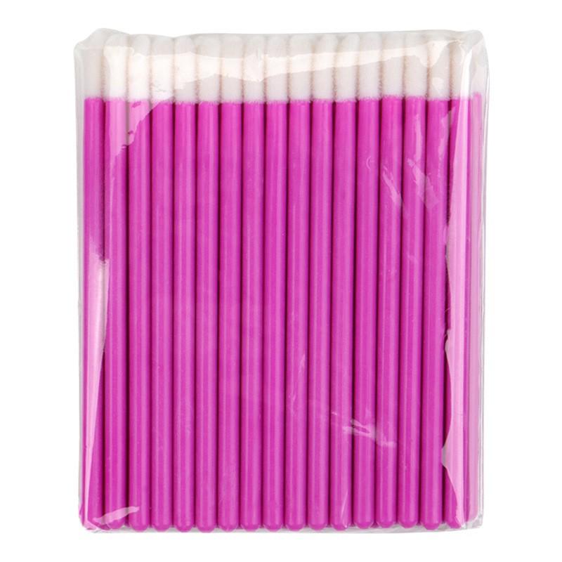 50-Pack Disposable Lip Brushes - Portable Solid Lipstick, Lip Gloss, and Makeup Cleaning Swabs