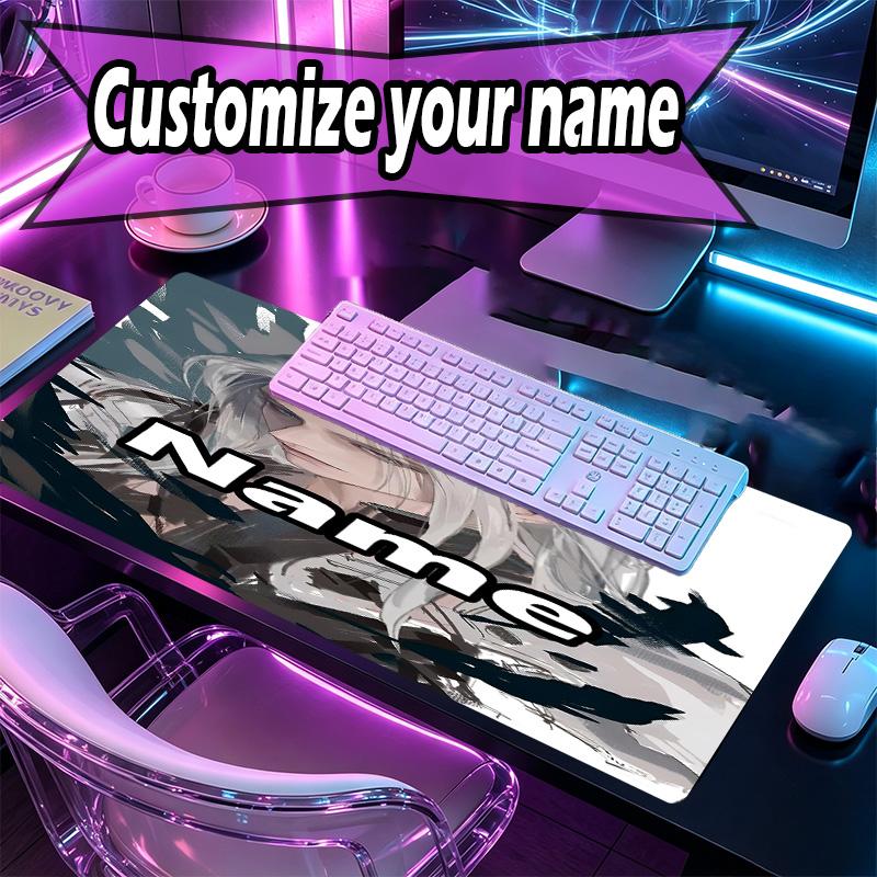 Custom Name Personalized Final Fantasy Pattern Mousepad, Laptop PC Desk Mat, Decorative Desk Mat for Home Keyboard Pad Gift