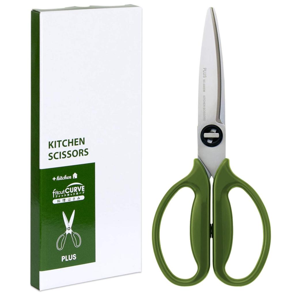 Plus Kitchen Cooking Stainless Dishwasher Fit Cut Moss Paper Box 35730 Scissors, Scissors, Disassembly, Steel, Safe, Stress-Free Sharpness, Curve,