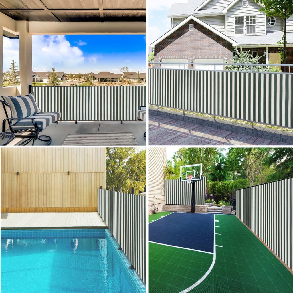 Privacy Fence Screen Green and White 1.8 x 50 m HDPE 75 g m²