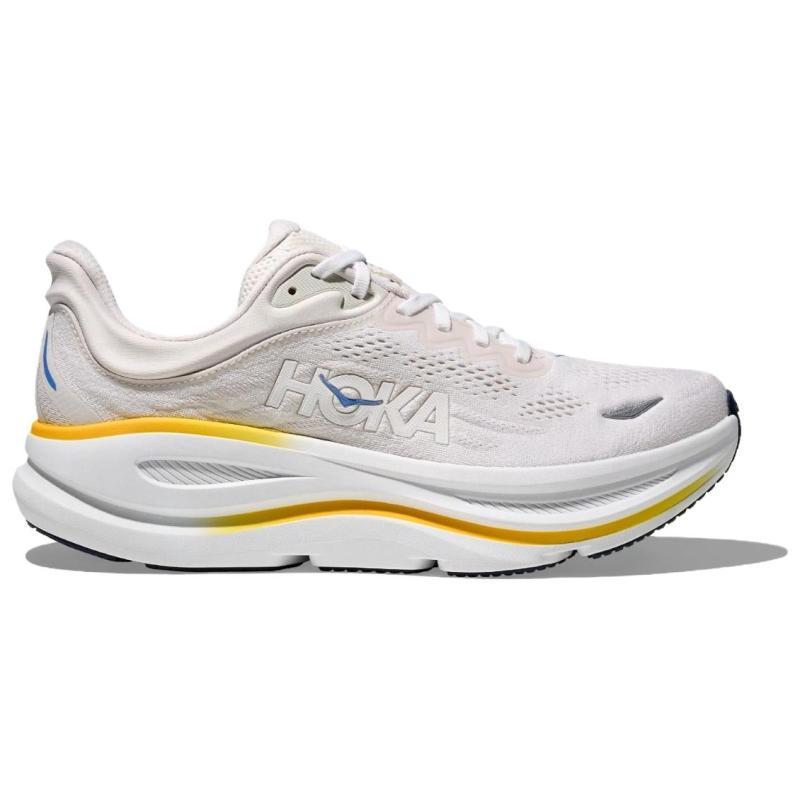 HOKA ONE ONE Bondi 9 Breathable Support Supercritical Foam Midsole Casual Trail Running Shoes Men's White Sneakers 1162011-WGRT
