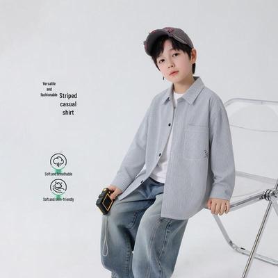 Boys' Cotton Blend Long Sleeve Casual Shirt