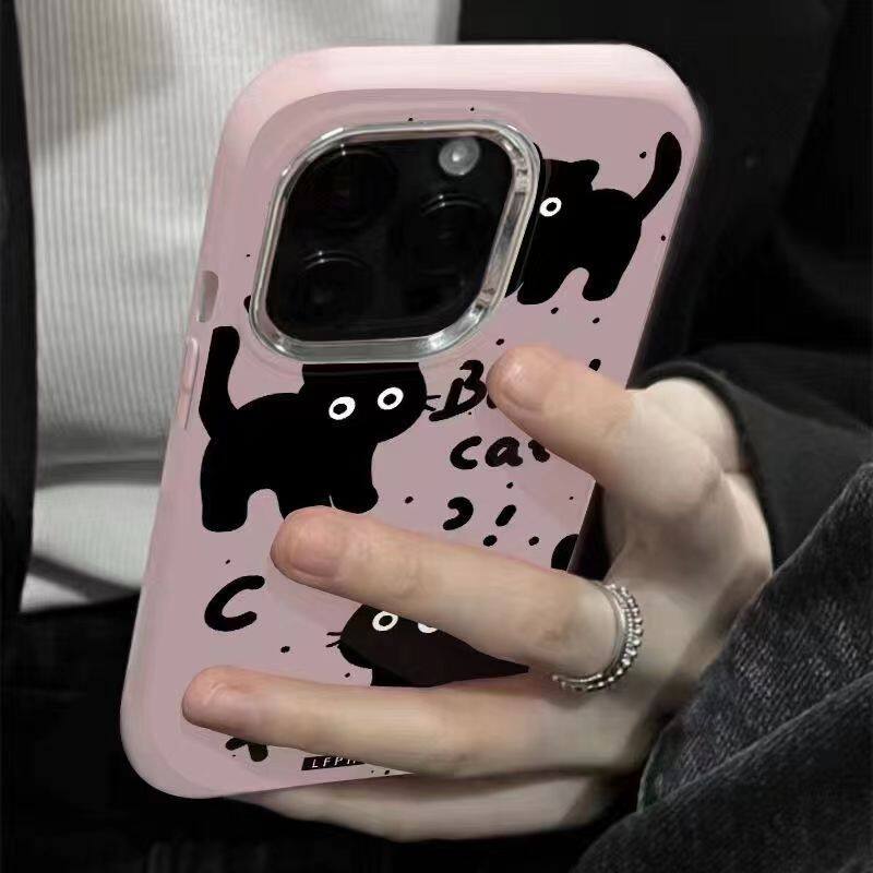 Case Cover for Infinix Hot 40 Pro 30i 40i Note 30 Zero 30 4G Tecno Spark 20 20C GO 2024 2023 Smart 8 7 Cute Black Cat Soft Case