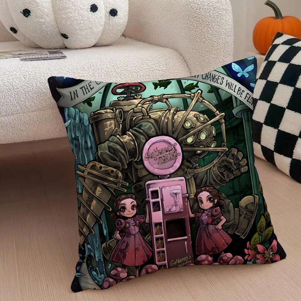 

game scifi BBioshock IInfinite Cushion Cover Throw Pillow Cover Hidden Button Durable Polyester Chair Cushion 30X30cm