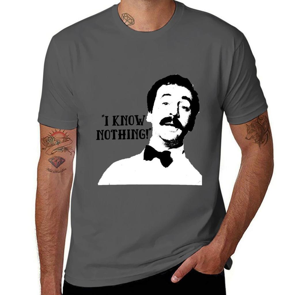 I Know Nothing Unisexuel Fawlty Towers Quote Tshirt Moisture Control Sports Tee