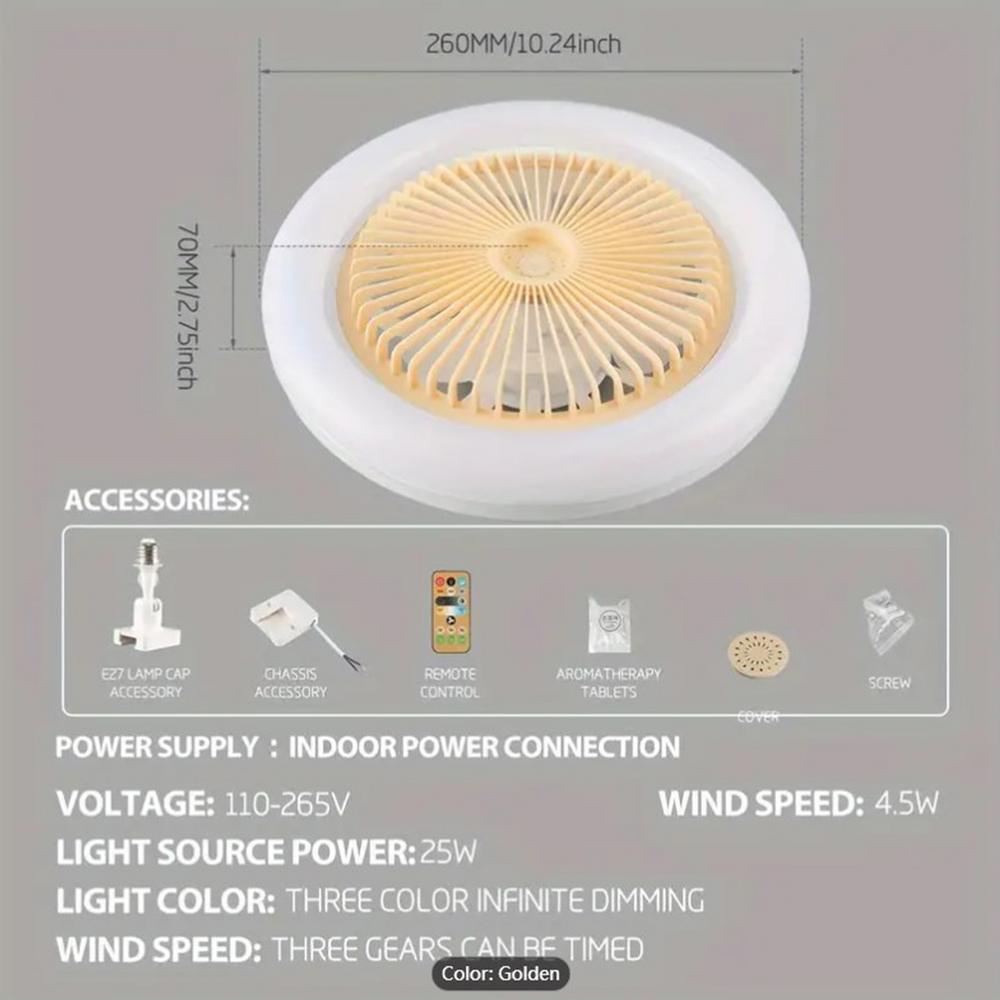 2 In 1 Ceiling Fan Lamps E27 Socket with Remote Control Modern Ceiling Fan Low Profile Ceiling Fan for Living Room Bedroom Study