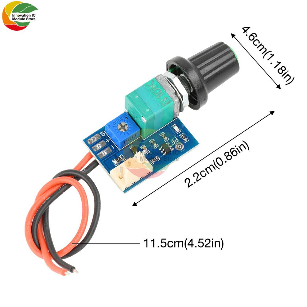 Contrôleur de vitesse de ventilateur 2-3 fils DC5-12V Carte contrôleur de vitesse de ventilateur PWM 4 fils avec bouton interrupteur Régulation de la vitesse du ventilateur