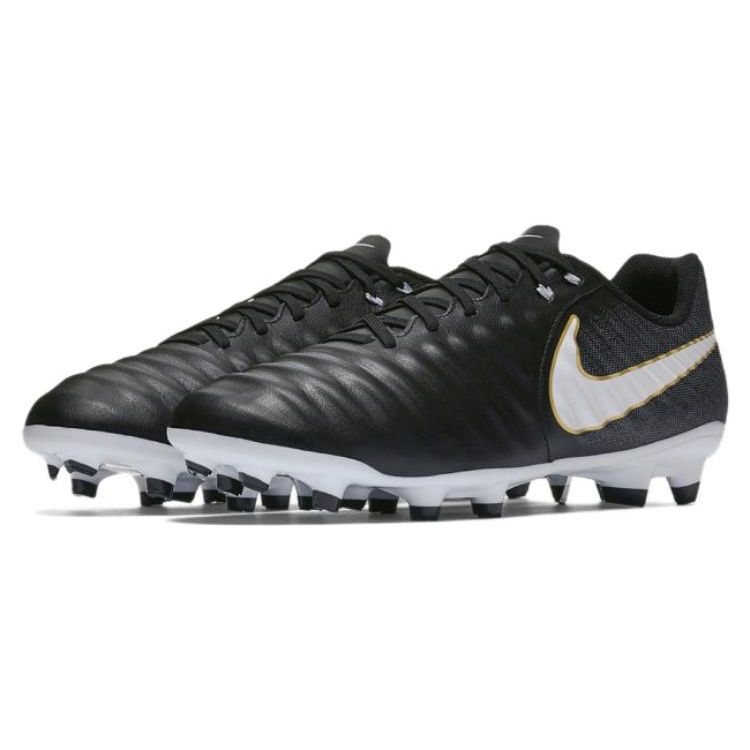 Nike Tiempo Ligera 6 Firm Ground Football Boots Men Football Boots Black White Gold 897744-002