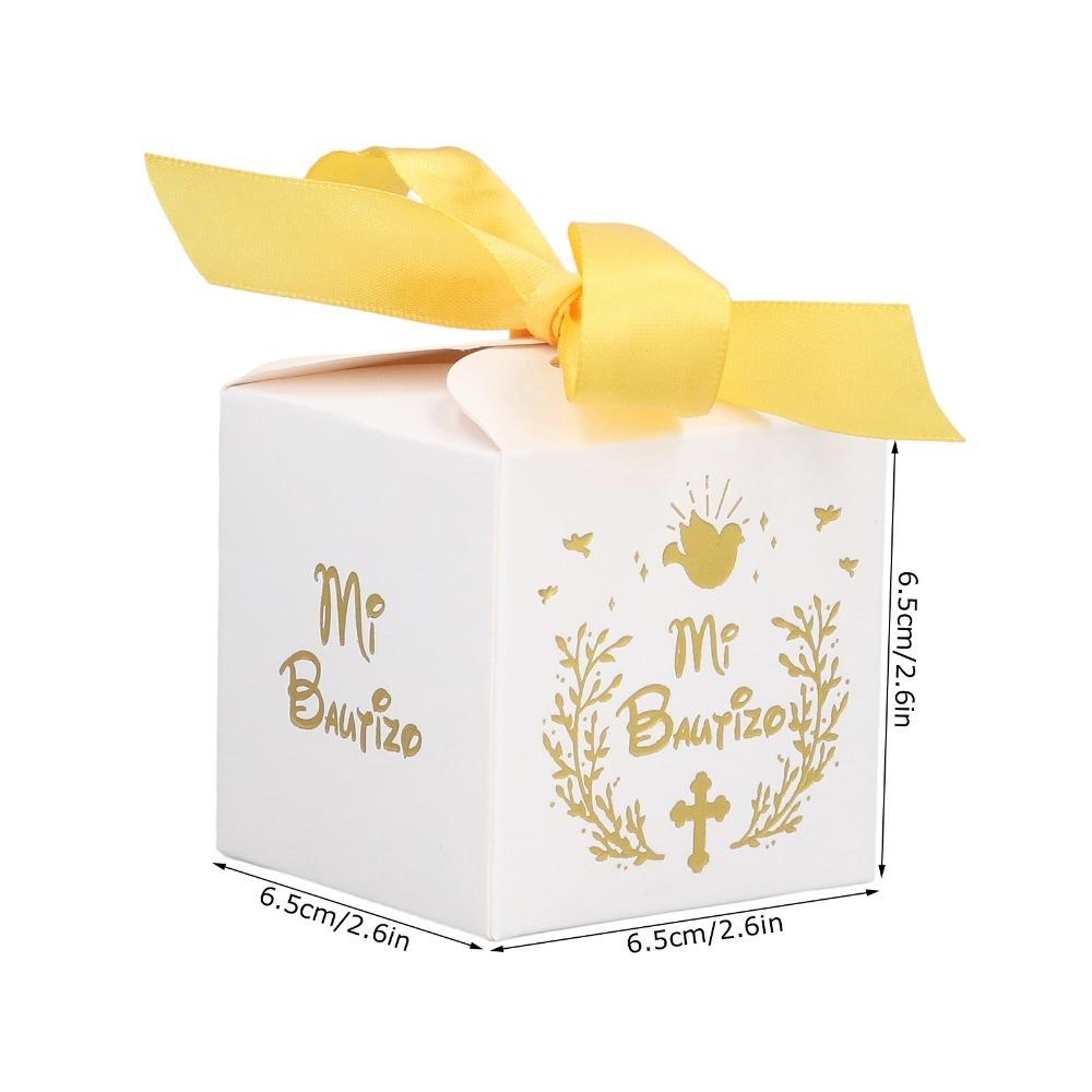 

50pcs Paper Material Party Favor Boxes White Candy Boxes Party Decorations Gift Boxes Party