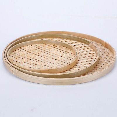 Handmade Weaving Bamboo Sieve Raft 6 Sizes Storage Basket New Round Dustpan  Home Decor