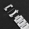 Luxury Solid Stainless Steel Watch Bracelet with Curved End 18mm 20mm 22mm Double Press Folding Buckle Watch Strap Accessories