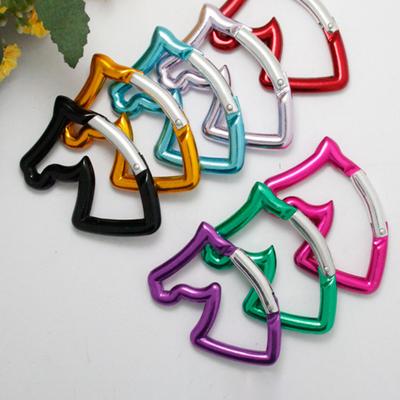 Mosquetão Compacto Multifuncional Cor Brilhante Travamento Gancho Cabide Fivela Cabeça de Cavalo Ganchos para Mochilas