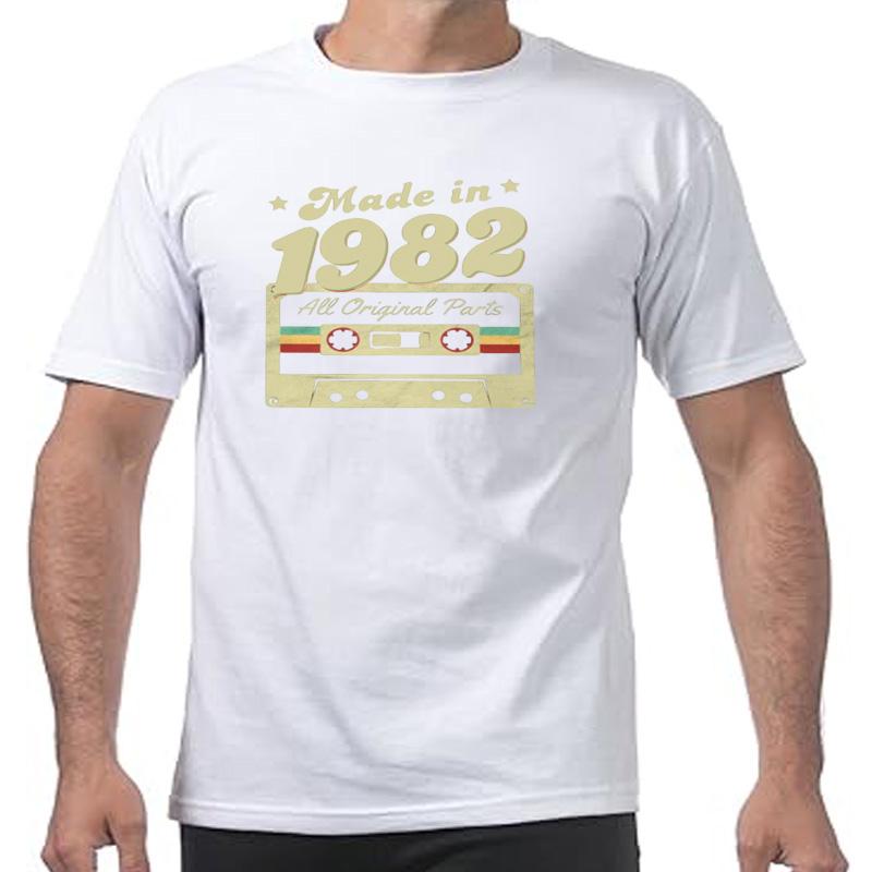 Hergestellt 1982 Alle Originalteile T-Shirt Herren Baumwoll-T-Shirt Neuheits-T-Shirt 42 Jahre alt 42. Geburtstag Herren Designerkleidung