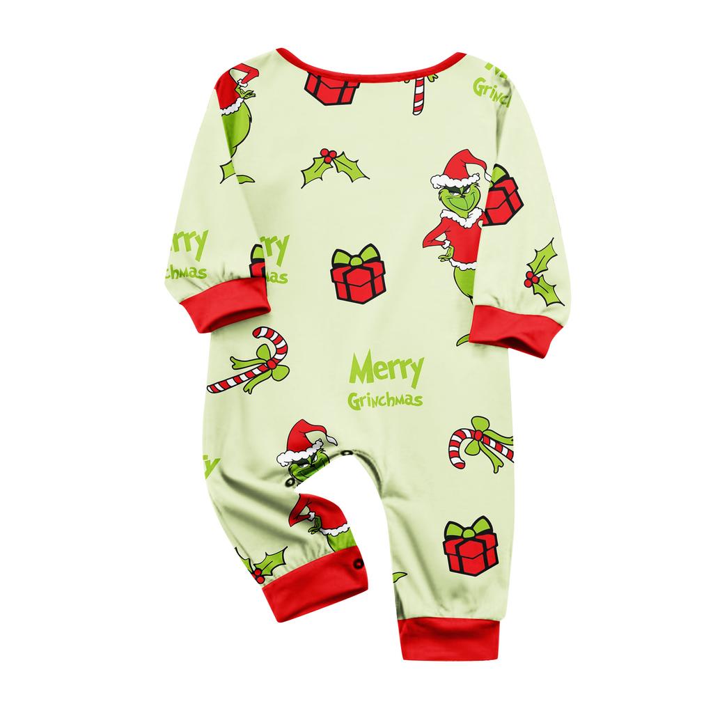 Christmas Print Cute Family Set Pajamas, Home Clothes, Family Set Long Sleeve Top Pants Set