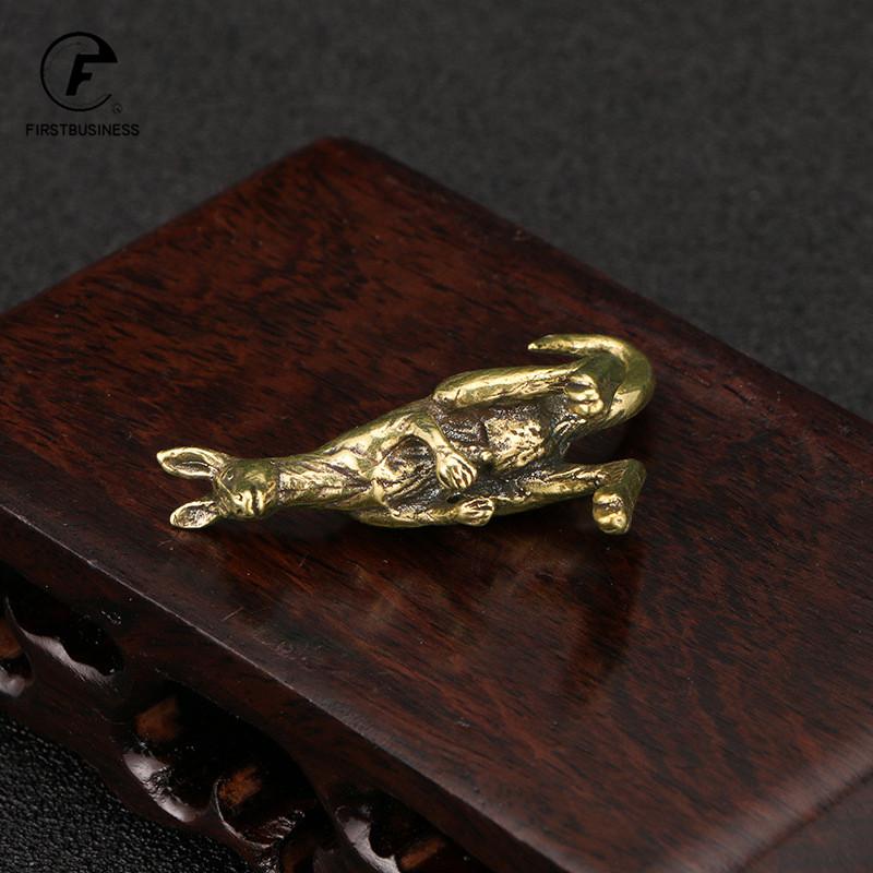 Vintage Brass Kangaroo Figurines Miniatures Tea Pets Crafts Desktop Small Ornaments Animal Statue Home Decors Accessories Gifts