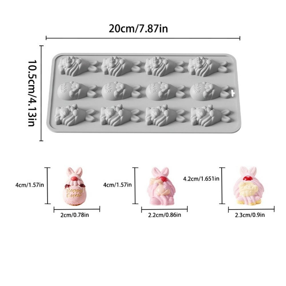 New Easter Rabbit Shaped Silicone Mold Bunny Jelly Chocolate Cake Mould Baking Tool Easter Party Decoration Kitchen Bakeware серый