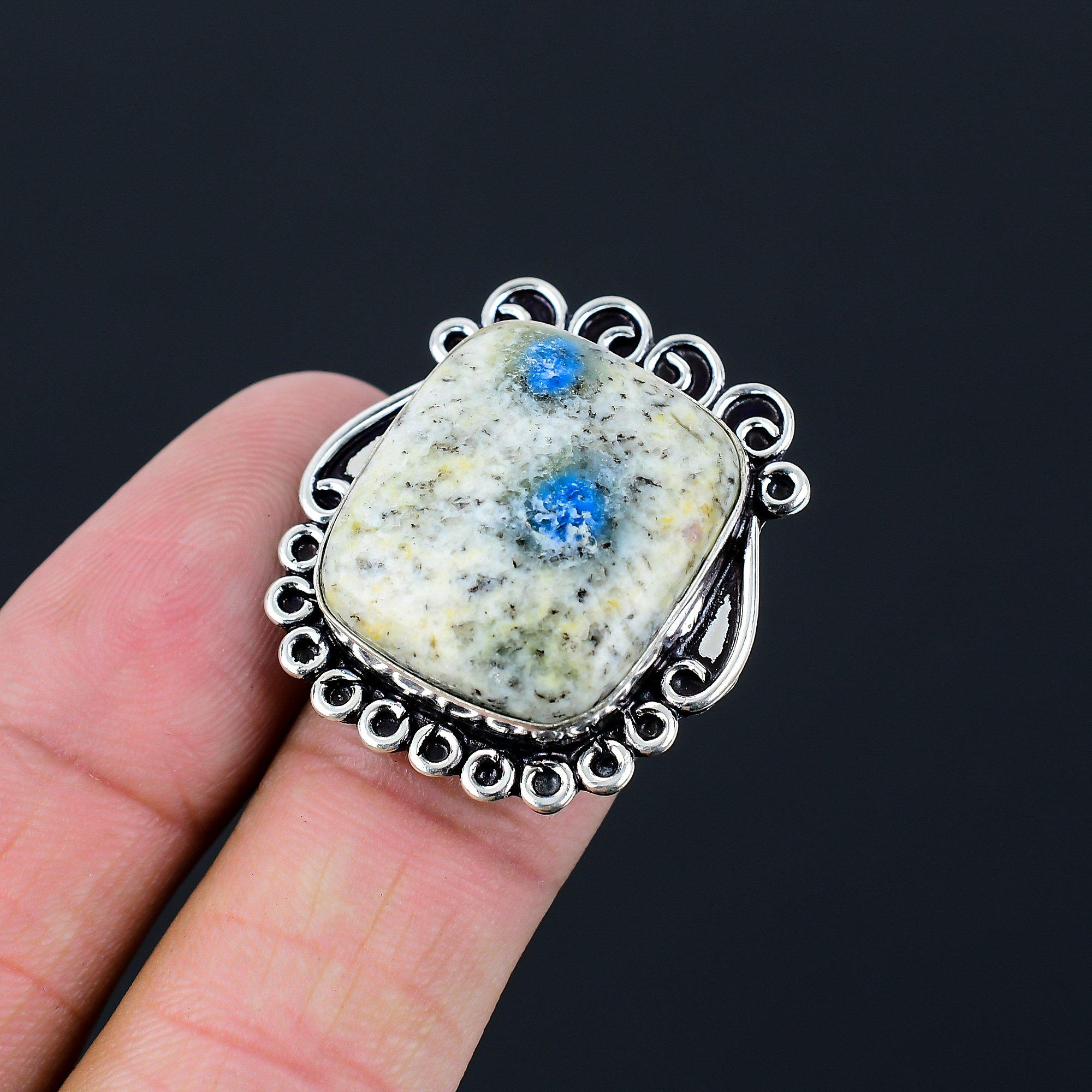 

Radiant K2 Jasper Stone Daughter Wedding Statement Ring Jewelry 925 Silver US 7 7