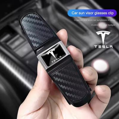 Car Sun Visor Sunglasses Clip Ticket Clip Accessories For Model 3 Y S X Cybertruck Juguete Roadster Coil Bonina