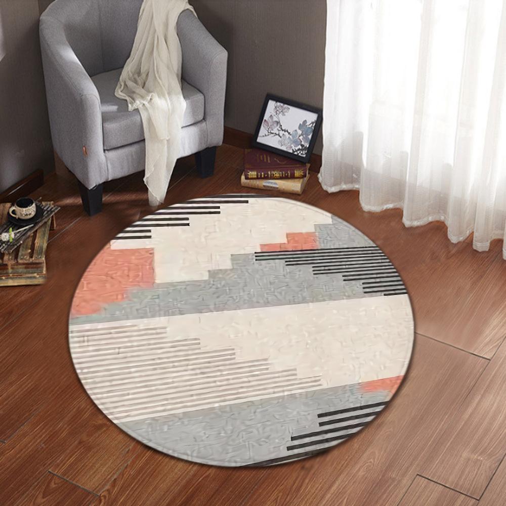 Green Plant Cactus Round Carpet Computer Chair Cushion Office Chair Floor Mat Door Mat Foot Mat