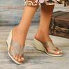 Women's Wedge Sandals Hemp Rope Sexy New Fashion Simple Wedge Heel Waterproof Table Linen Straw Mop LFD-11011-10
