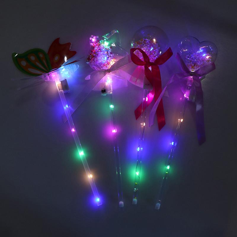 1Pc Kinder Bunte Glowing Sticks Blinkende Herz Stern Schmetterling Mädchen