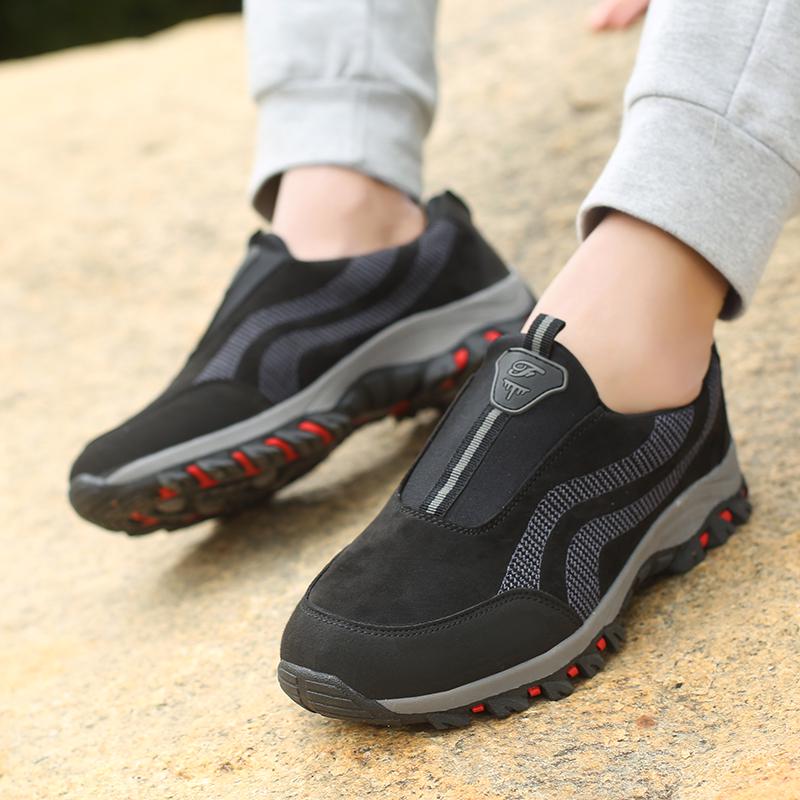 Fashion Outdoor Men's Casual Shoes Sneaker Outdoor Climbing Soft Comfortable Running Shoes Suede Leather Anti-skid Walking Footwear